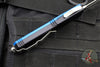 Microtech Ultratech OTF Knife- FLAT TOP- Tanto Edge- LEO EDITION- Blue Black Handle- Stonewash Blade 123-LEO 2016