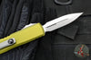 Microtech UTX-85 OTF Knife- GEN III- Double Edge- OD Green Handle- Stonewash Blade 1232-10 OD