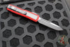 Microtech OTF Knife- Daytona- Single Edge- Red Handle With Carbon Fiber Inlay- Black Blade 124-1 RDCFIS