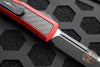 Microtech OTF Knife- Daytona- Single Edge- Red Handle With Carbon Fiber Inlay- Black Blade 124-1 RDCFIS