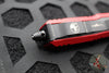 Microtech OTF Knife- Daytona- Single Edge- Red Handle With Carbon Fiber Inlay- Black Blade 124-1 RDCFIS