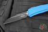 Microtech Cypher II- Single Edge- Blue Handle- Black Plain Edge Blade 1241-1 BL