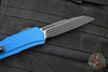 Microtech Cypher II- Single Edge- Blue Handle- Black Plain Edge Blade 1241-1 BL