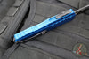 Microtech Cypher II- Single Edge- Blue Handle- Black Plain Edge Blade 1241-1 BL