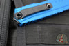 Microtech Cypher II- Single Edge- Blue Handle- Black Plain Edge Blade 1241-1 BL