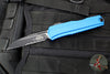 Microtech Cypher II- Single Edge- Blue Handle- Black Part Serrated Edge Blade 1241-2 BL