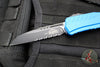 Microtech Cypher II- Single Edge- Blue Handle- Black Part Serrated Edge Blade 1241-2 BL