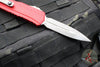 Microtech Cypher II 2024- Double Edge- Red Finished Handle- Apocalyptic Plain Edge Blade 1242-10 APRD