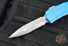 Microtech Cypher II- Double Edge- Blue Finished Handle- Apocalyptic Part Serrated Edge Blade 1242-11 APBL