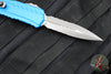 Microtech Cypher II- Double Edge- Blue Finished Handle- Apocalyptic Part Serrated Edge Blade 1242-11 APBL