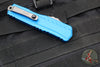 Microtech Cypher II- Double Edge- Blue Finished Handle- Apocalyptic Part Serrated Edge Blade 1242-11 APBL