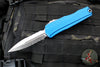 Microtech Cypher II 2025- Double Edge- Blue Handle- Stonewash Part Serrated Edge Blade 1242-11 BL