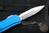 Microtech Cypher II 2025- Double Edge- Blue Handle- Stonewash Part Serrated Edge Blade 1242-11 BL