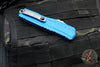 Microtech Cypher II 2025- Double Edge- Blue Handle- Stonewash Part Serrated Edge Blade 1242-11 BL