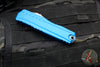 Microtech Cypher II 2025- Double Edge- Blue Handle- Stonewash Part Serrated Edge Blade 1242-11 BL