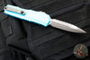 Microtech Cypher II- Double Edge- Turquoise Handle- Apocalyptic Full Serrated Edge Blade 1242-12 APTQ