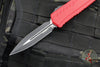 Microtech Cypher II- Double Edge- Red Handle- Black Plain Edge Blade 1242-1 RD