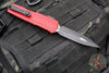 Microtech Cypher II- Double Edge- Red Handle- Black Plain Edge Blade 1242-1 RD