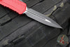 Microtech Cypher II- Double Edge- Red Handle- Black Plain Edge Blade 1242-1 RD