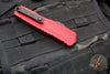 Microtech Cypher II- Double Edge- Red Handle- Black Plain Edge Blade 1242-1 RD