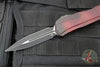 Microtech Cypher II- Double Edge- Red X-51 Pattern Handle- Distressed Black Plain Edge Blade 1242-1 RDX51S