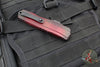 Microtech Cypher II- Double Edge- Red X-51 Pattern Handle- Distressed Black Plain Edge Blade 1242-1 RDX51S