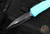 Microtech Cypher II 2024- Double Edge- Turquoise Handle- Black Plain Edge Blade 1242-1 TQ