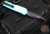 Microtech Cypher II 2024- Double Edge- Turquoise Handle- Black Plain Edge Blade 1242-1 TQ