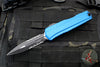 Microtech Cypher II- Double Edge- Blue Handle- Black Part Serrated Edge Blade 1242-2 BL