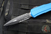 Microtech Cypher II- Double Edge- Blue Handle- Black Part Serrated Edge Blade 1242-2 BL
