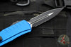 Microtech Cypher II- Double Edge- Blue Handle- Black Part Serrated Edge Blade 1242-2 BL