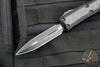 Microtech OTF Knife- Daytona- Tactical- Double Edge- Black With Carbon Fiber Inlay- Black Blade 126-1 TCFIS