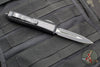 Microtech OTF Knife- Daytona- Tactical- Double Edge- Black With Carbon Fiber Inlay- Black Blade 126-1 TCFIS