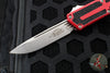 Microtech Scarab II- Single Edge- Red Handle- Stonewash Plain Edge Blade 1278-10 RD