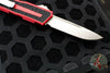 Microtech Scarab II- Single Edge- Red Handle- Stonewash Plain Edge Blade 1278-10 RD