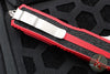 Microtech Scarab II- Single Edge- Red Handle- Stonewash Plain Edge Blade 1278-10 RD