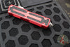 Microtech Scarab II- Single Edge- Red Handle- Stonewash Plain Edge Blade 1278-10 RD