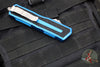 Microtech Scarab II- Single Edge- Blue Handle- Apocalyptic Part Serrated Blade 1278-11 APBL