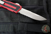 Microtech Scarab II- Single Edge- Red Handle- Apocalyptic Part Serrated Blade 1278-11 APRD