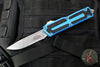 Microtech Scarab II- Single Edge- Blue Handle- Stonewash Part Serrated Edge Blade 1278-11 BL