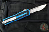 Microtech Scarab II- Single Edge- Blue Handle- Stonewash Part Serrated Edge Blade 1278-11 BL