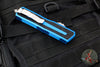 Microtech Scarab II- Single Edge- Blue Handle- Stonewash Part Serrated Edge Blade 1278-11 BL
