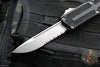 Microtech Scarab II- Single Edge- Black Handle- Stonewash Part Serrated Edge Blade 1278-11