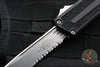 Microtech Scarab II 2024- Single Edge- Black Handle- Stonewash Part Serrated Edge Blade 1278-11