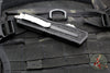 Microtech Scarab II- Single Edge- Black Handle- Stonewash Part Serrated Edge Blade 1278-11