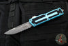 Microtech Scarab II- Single Edge- Turquoise Handle- Stonewash Part Serrated Edge Blade 1278-11 TQ