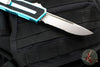 Microtech Scarab II- Single Edge- Turquoise Handle- Stonewash Part Serrated Edge Blade 1278-11 TQ