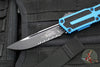 Microtech Scarab II- Single Edge- Blue Handle- Black Part Serrated Edge Blade 1278-2 BL