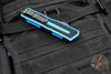 Microtech Scarab II- Single Edge- Blue Handle- Black Part Serrated Edge Blade 1278-2 BL