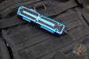 Microtech Scarab II- Single Edge- Blue Handle- Black Part Serrated Edge Blade 1278-2 BL